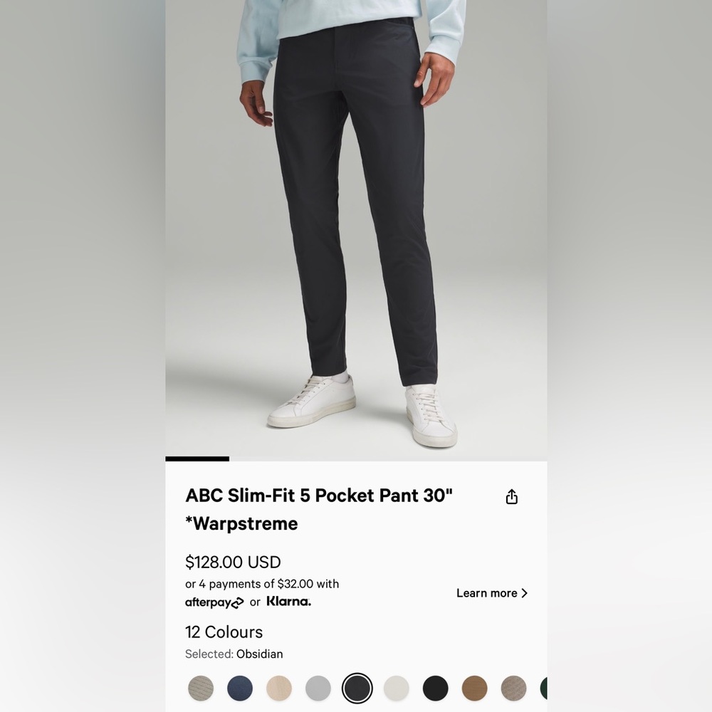 Lululemon warp streme pant. Worn once and outgrew. Perfect new condition.